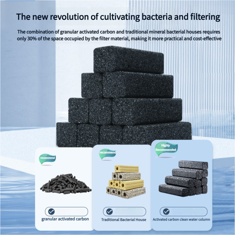 Aquarium Filtration Media Column Insert, Porous Fish Tank Filter Block & Activated Carbon Column for Water Filtration Systems