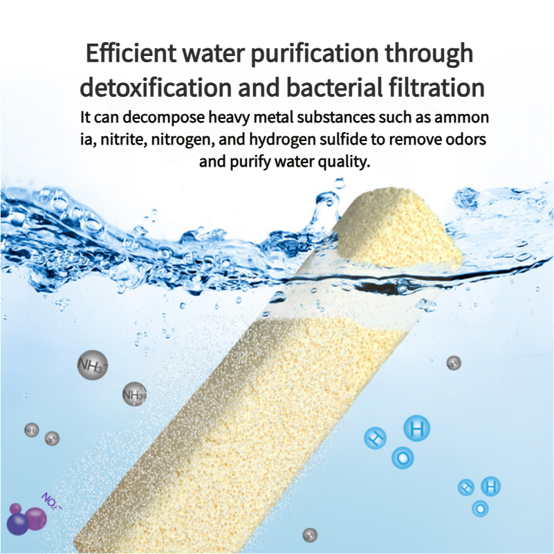Aquarium Filtration Media Column Insert, Porous Fish Tank Filter Block & Activated Carbon Column for Water Filtration Systems
