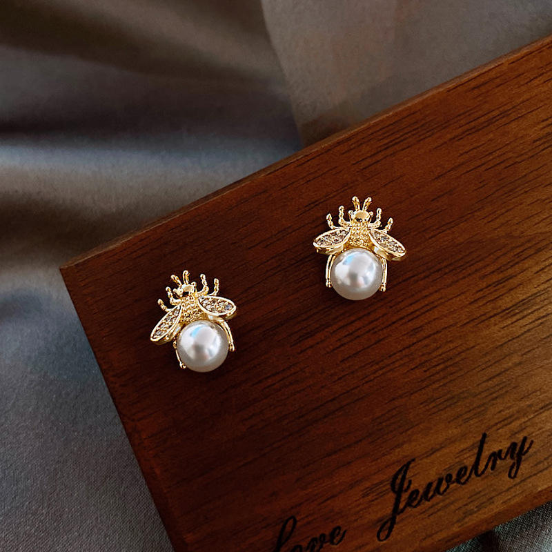 Bee Crystal Stud Earrings for Women –  Statement Jewellery