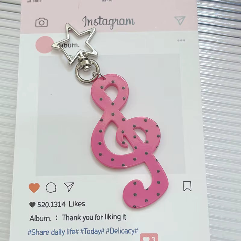 Msiches Custom Wave Dot Striped Musical Note Star Keychain Bag Pendant Accessories Creative Cute Fun Hanging Fashion Lover Gift