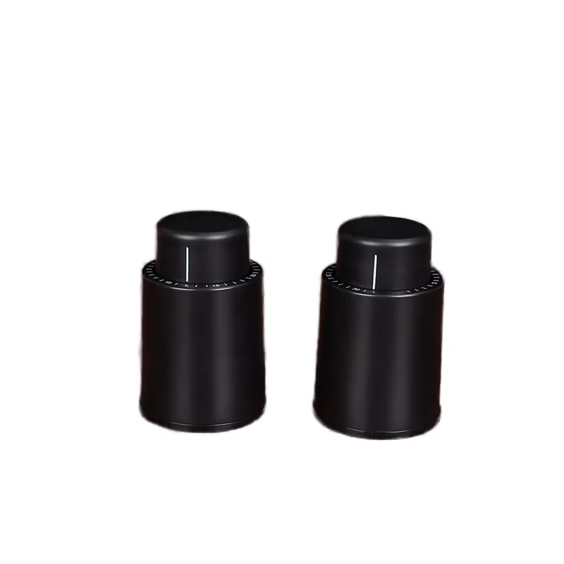 Vacuum Wine Bottle Cap Stopper Sealed Storage Vacuum Memory Wine Stopper Push Style Bar Tools Barware Wine Cork Black