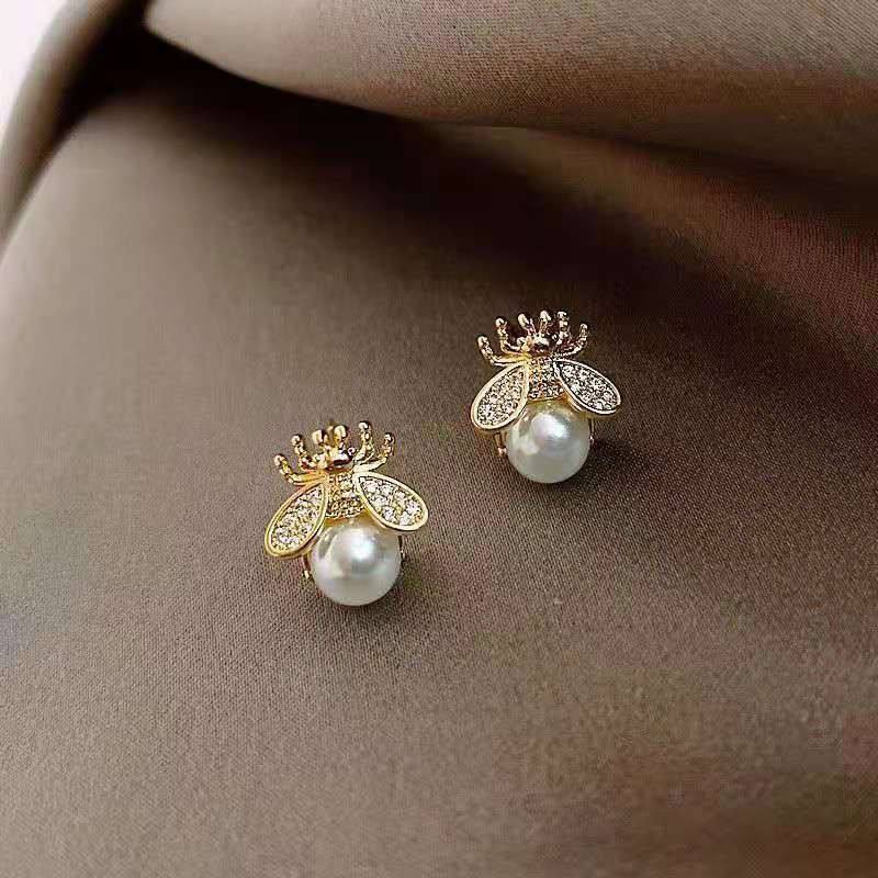 Bee Crystal Stud Earrings for Women –  Statement Jewellery
