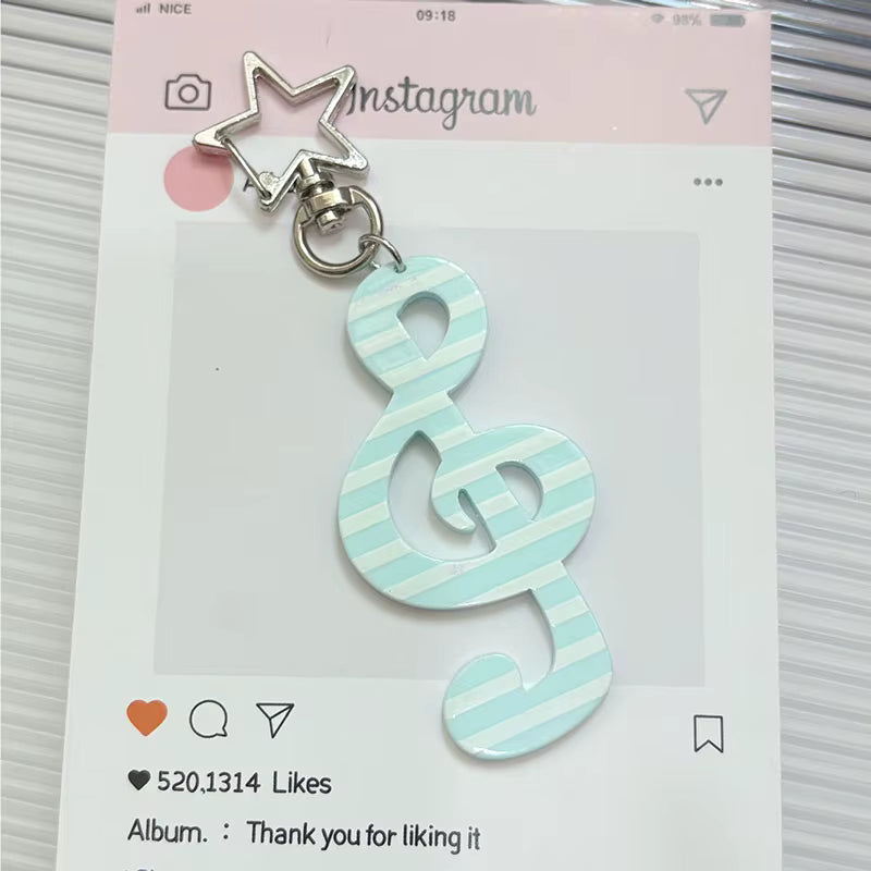 Msiches Custom Wave Dot Striped Musical Note Star Keychain Bag Pendant Accessories Creative Cute Fun Hanging Fashion Lover Gift