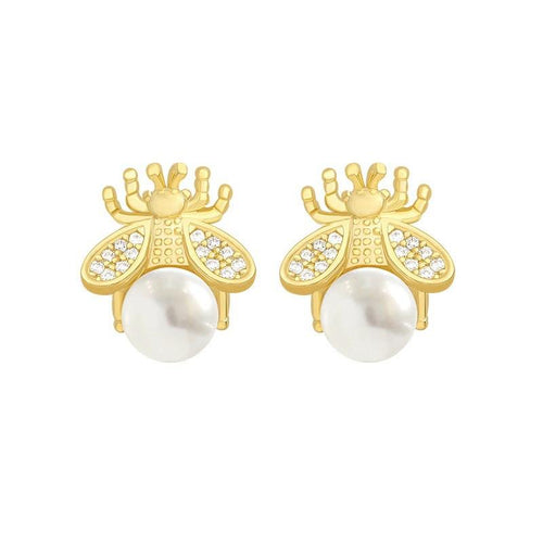 Bee Crystal Stud Earrings for Women –  Statement Jewellery