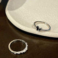 Double Layer Simple Black Butterfly Hipster Personality Cool Wind Ring Sets