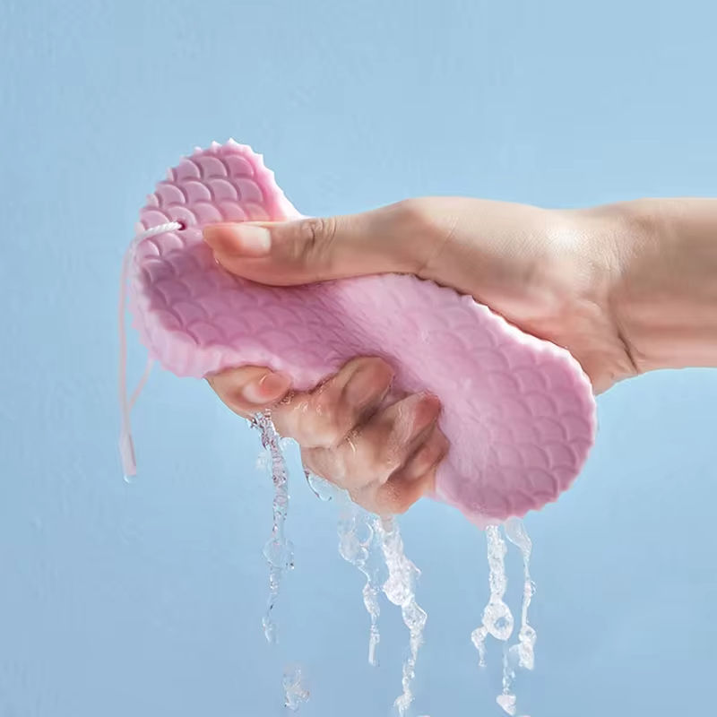 Soft PVA Body Scrubber Daily Use Exfoliating Shower Brush for Bath Dead Skin Remover and Skin Cleaner white