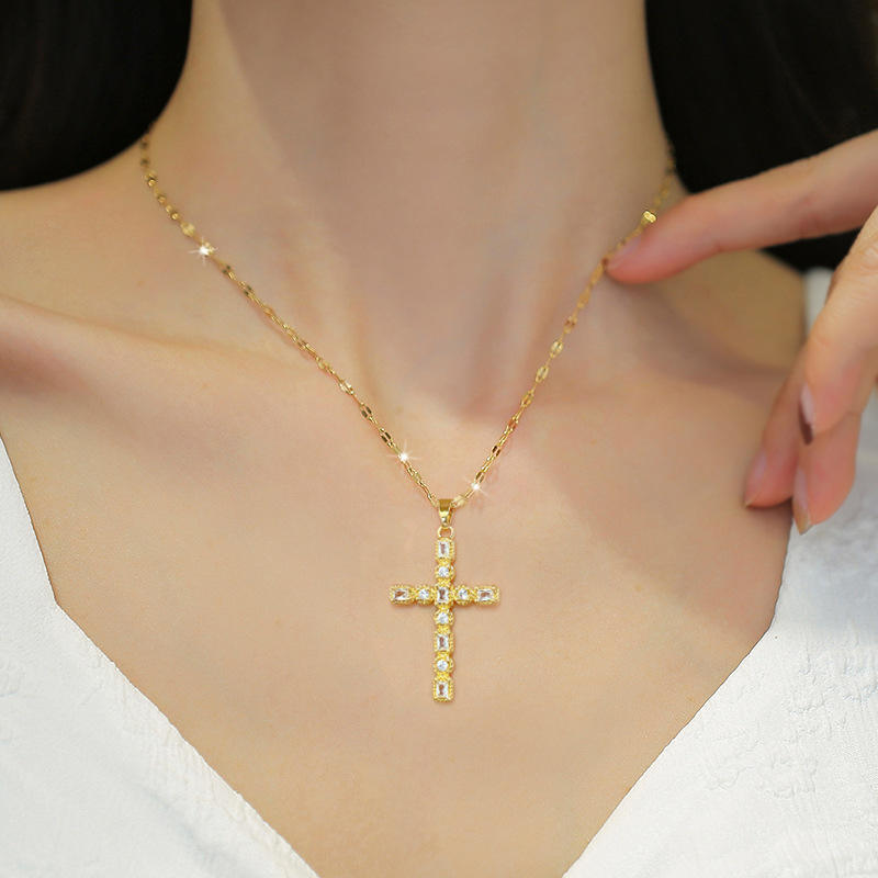 Cute Luxury Cross Elegant Necklace – Pendant for Women