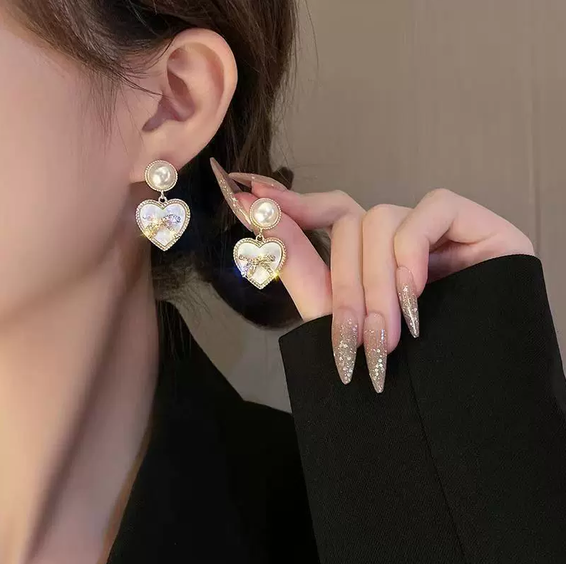 Heart Drop Earrings for Women – Dangle Statement Jewellery