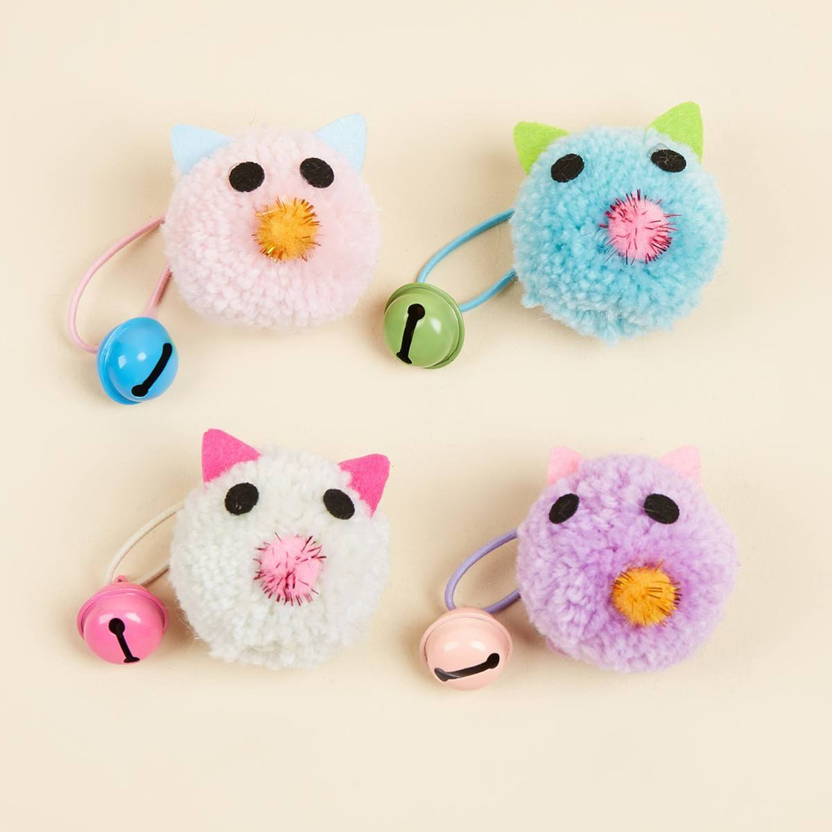 Mini Plush Mouse Cat Teaser Toy with Bell, 5cm Interactive Chase, Batting & Chew Play Toy for Indoor Cats, 4 Colours