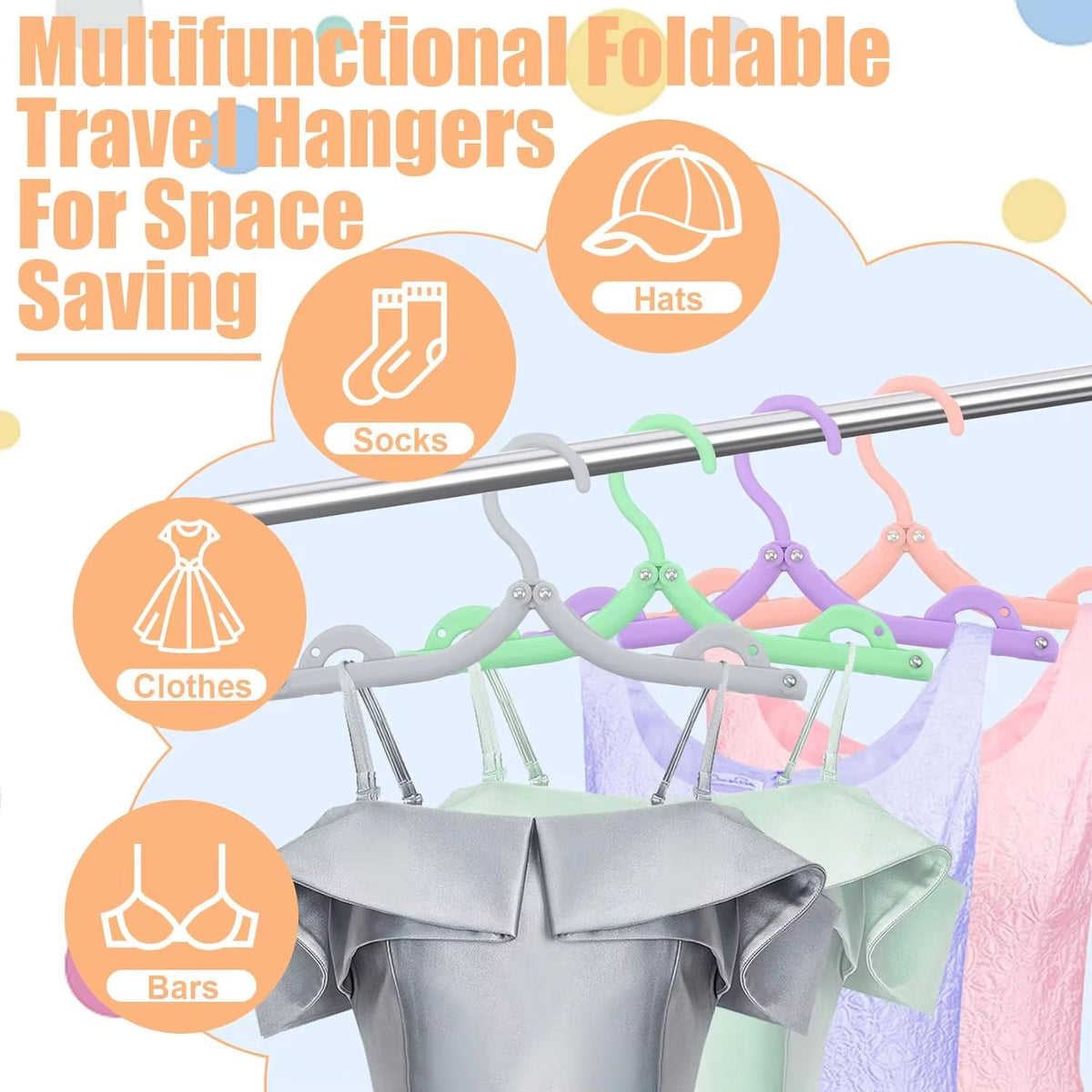 High Quality Plastic Folding Clothes Hangers Mixed Colors Portable Travel and Household Multifunctional Rack for Dryin