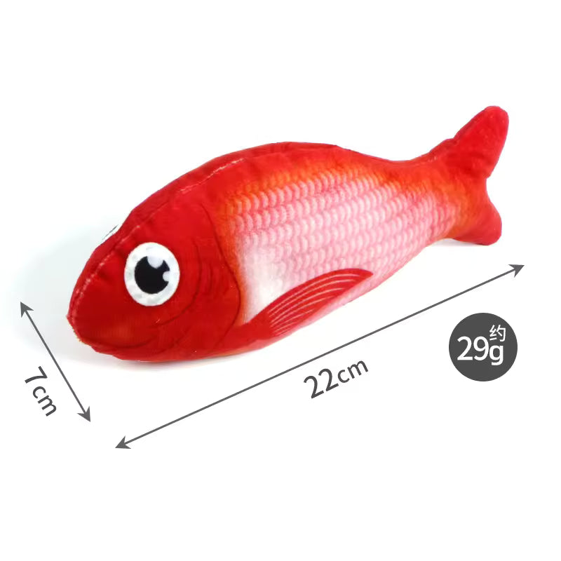 Realistic Fish-Shaped Catnip Plush Cat Toy, Soft Interactive Kicker & Chew Play Toy, Assorted Aquatic Fish Designs for Indoor Cats