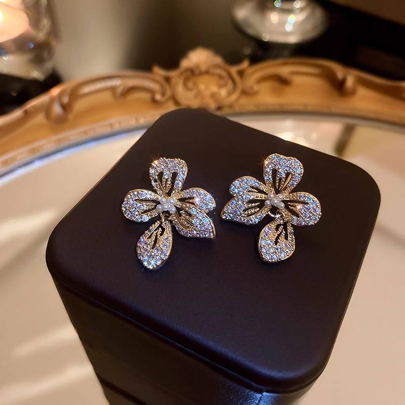 Flower Crystal Earrings for Women –  Statement Jewellery