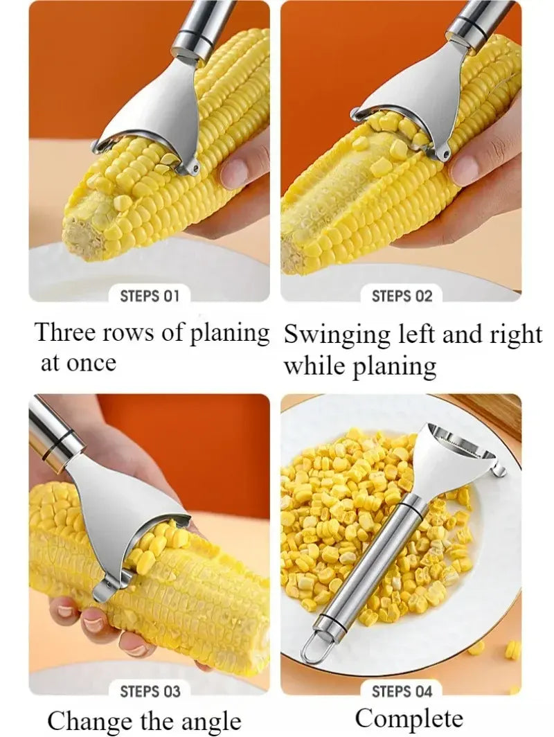 Kitchen Accessories Stainless Steel Manual Corncob Shaver Planer Thresher Corncob Stripper for Melon Fruit Fruit Vegetable Tools