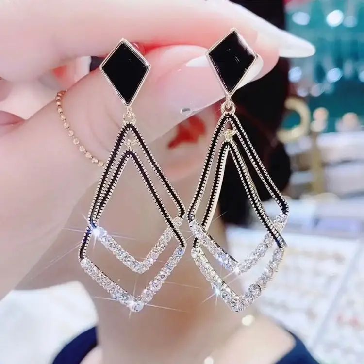 Black  Drop Earrings for Women – Dangle Statement Jewellery