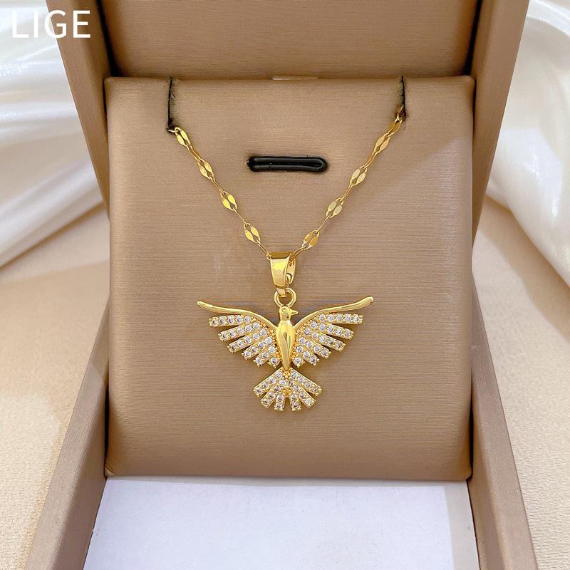 Cute Luxury Golden Phoenix Elegant Necklace – Pendant for Women