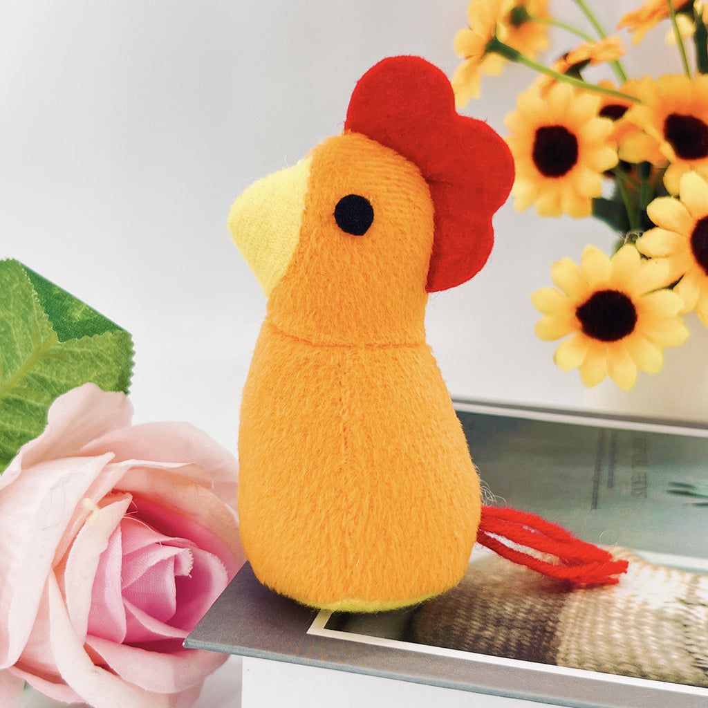Mini Chick Catnip Plush Cat Toy, Soft Bird-Shaped Interactive Kicker & Chew Play Toy for Indoor Cats, Cute Orange or Blue Design