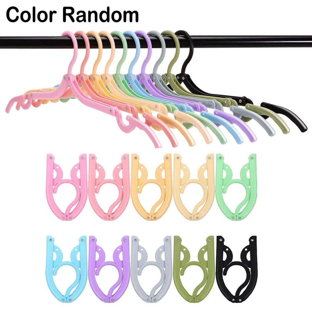 High Quality Plastic Folding Clothes Hangers Mixed Colors Portable Travel and Household Multifunctional Rack for Dryin