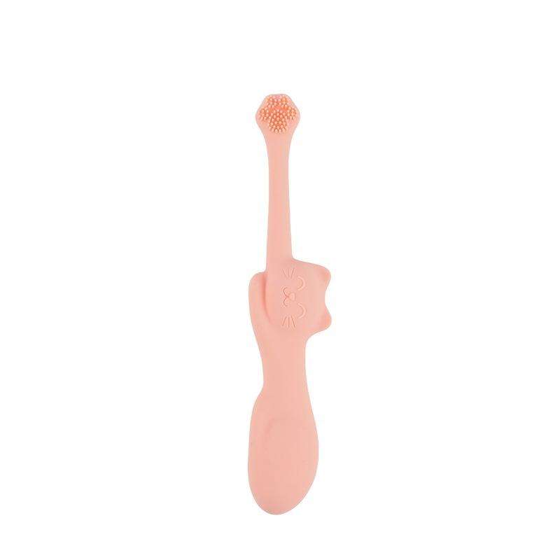 Soft Bristle Cat Toothbrush with Bent Neck & Round Head, Pet Dental Cleaning Brush for Cat Teeth & Oral Care, Pink or Blue