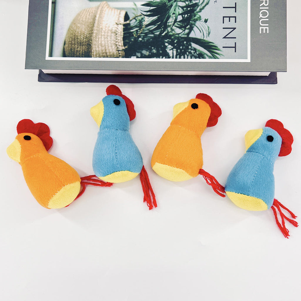 Mini Chick Catnip Plush Cat Toy, Soft Bird-Shaped Interactive Kicker & Chew Play Toy for Indoor Cats, Cute Orange or Blue Design