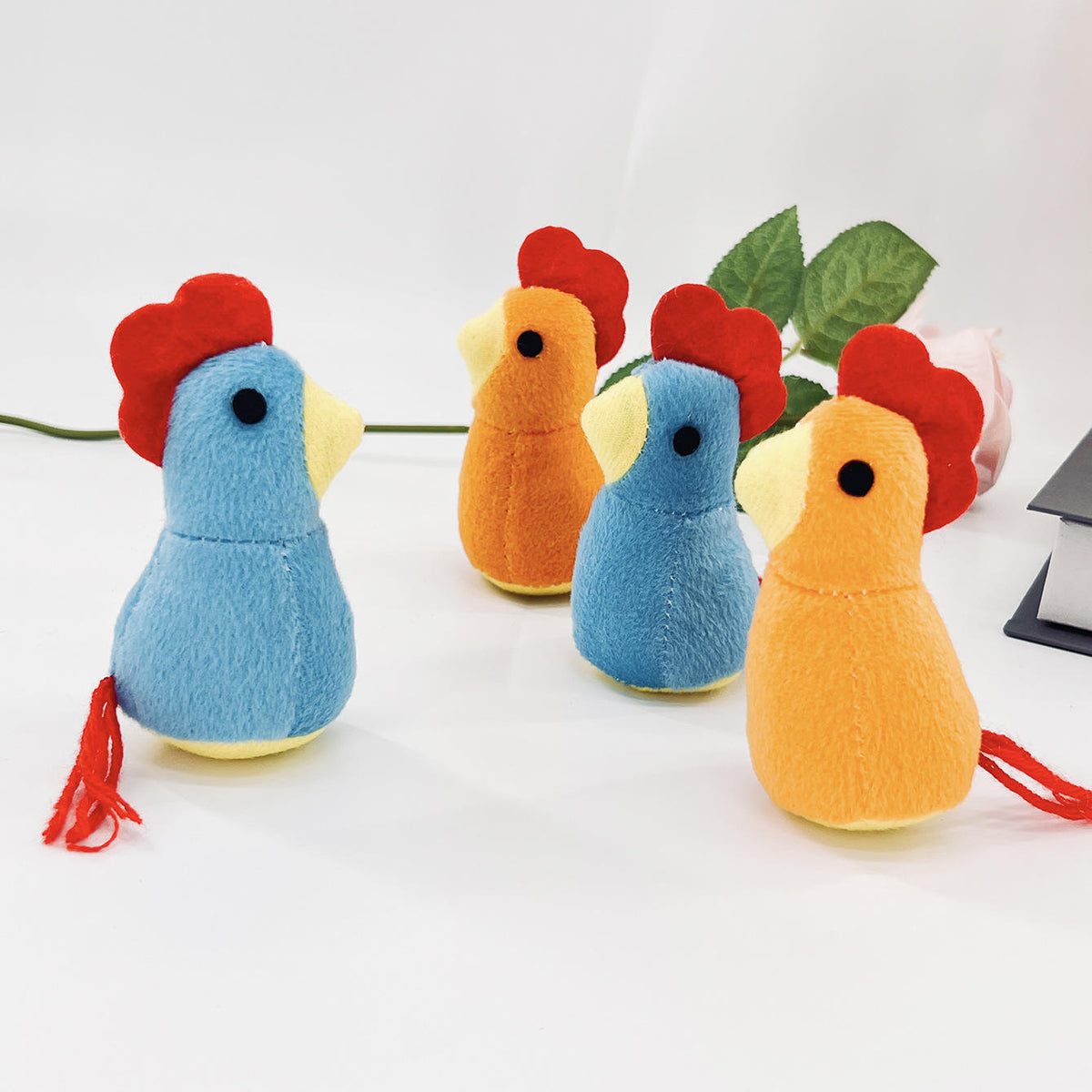 Mini Chick Catnip Plush Cat Toy, Soft Bird-Shaped Interactive Kicker & Chew Play Toy for Indoor Cats, Cute Orange or Blue Design