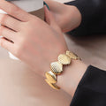 Women’s Shell Exaggerated Bracelet – golden Tone Adjustable Bracelet