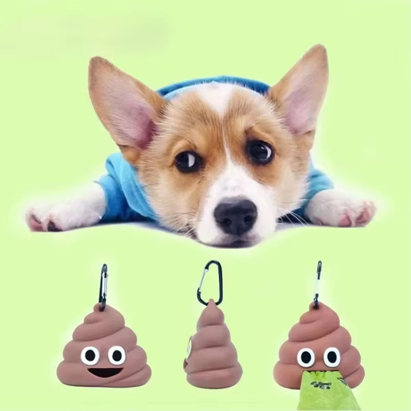 Portable Pet Fecal Bag Dispenser Hanging Storage Box with Buckle for Cat Dog Outdoor Garbage Pets Cleaning Products for Camping