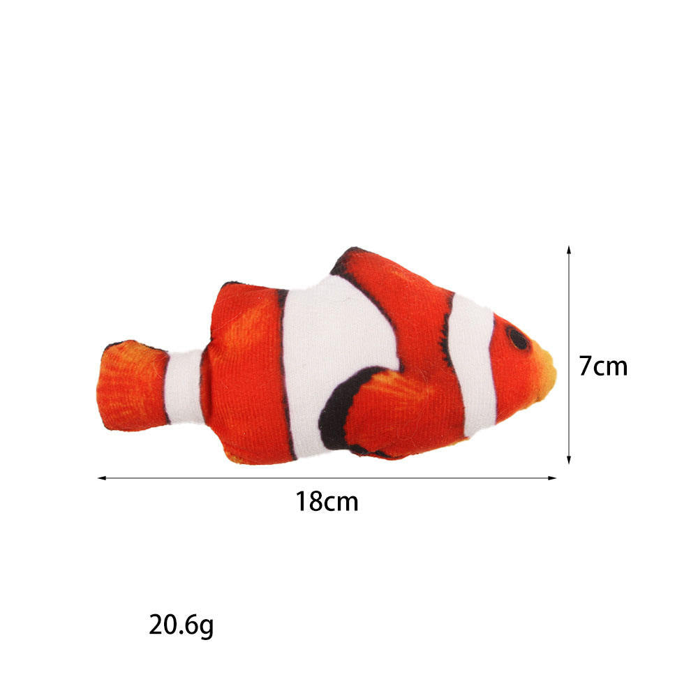 Aquatic Fish Catnip Plush Cat Toy, Soft Clown Fish Inspired Kicker, Chew & Interactive Indoor Cat Play Toy, 2 Fish Designs