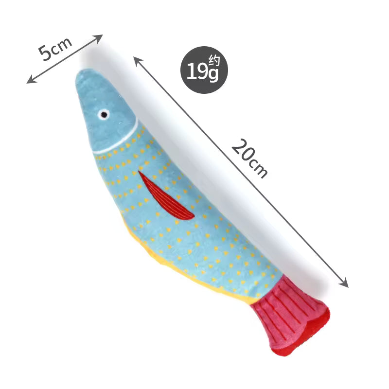 Realistic Fish-Shaped Catnip Plush Cat Toy, Soft Interactive Kicker & Chew Play Toy, Assorted Aquatic Fish Designs for Indoor Cats