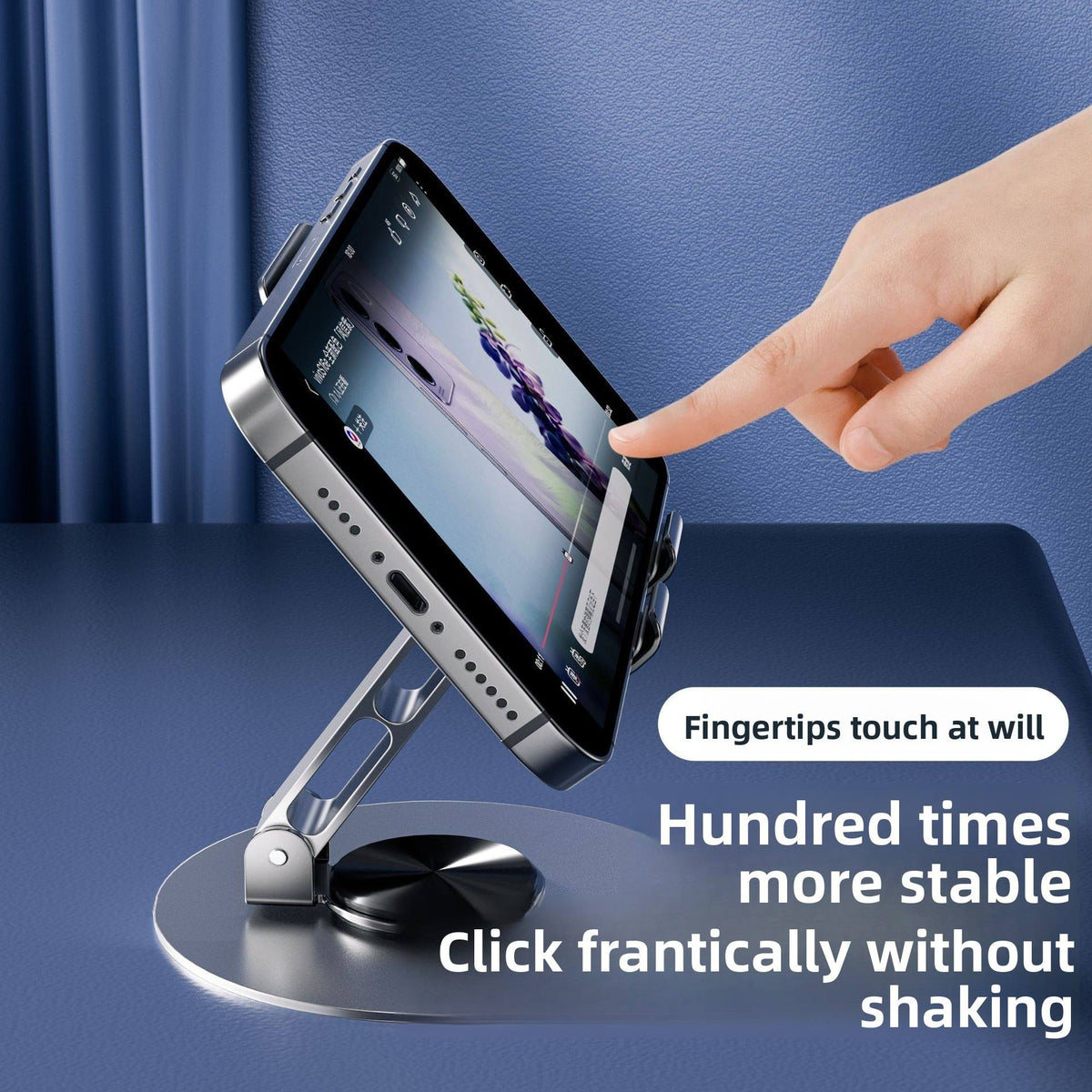 High-end Aluminum Alloy Rotating Foldable Tablet Stand Universal Desktop Stand for Phone Tablets for Binge-Watching Live