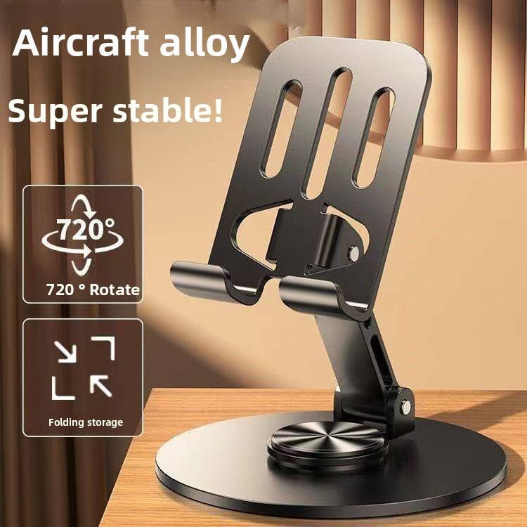 High-end Aluminum Alloy Rotating Foldable Tablet Stand Universal Desktop Stand for Phone Tablets for Binge-Watching Live