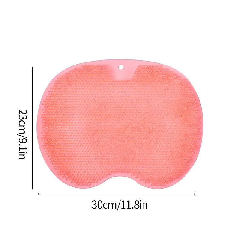 Silicone Non-Slip Bath Massage Shower Mat with Sucker Rub Back Brush and Exfoliating Foot Pad Bathroom Toilet Supplies
