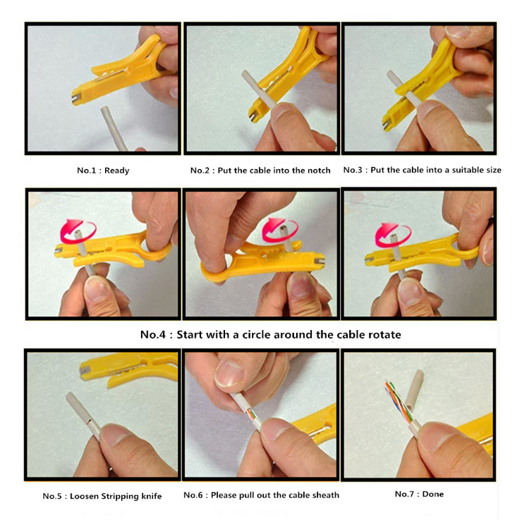 Yellow Hot Sold Power Cable Splitter Knife Internet Cable Cutter Mini Strippers Network UTP STP Cable Cutter