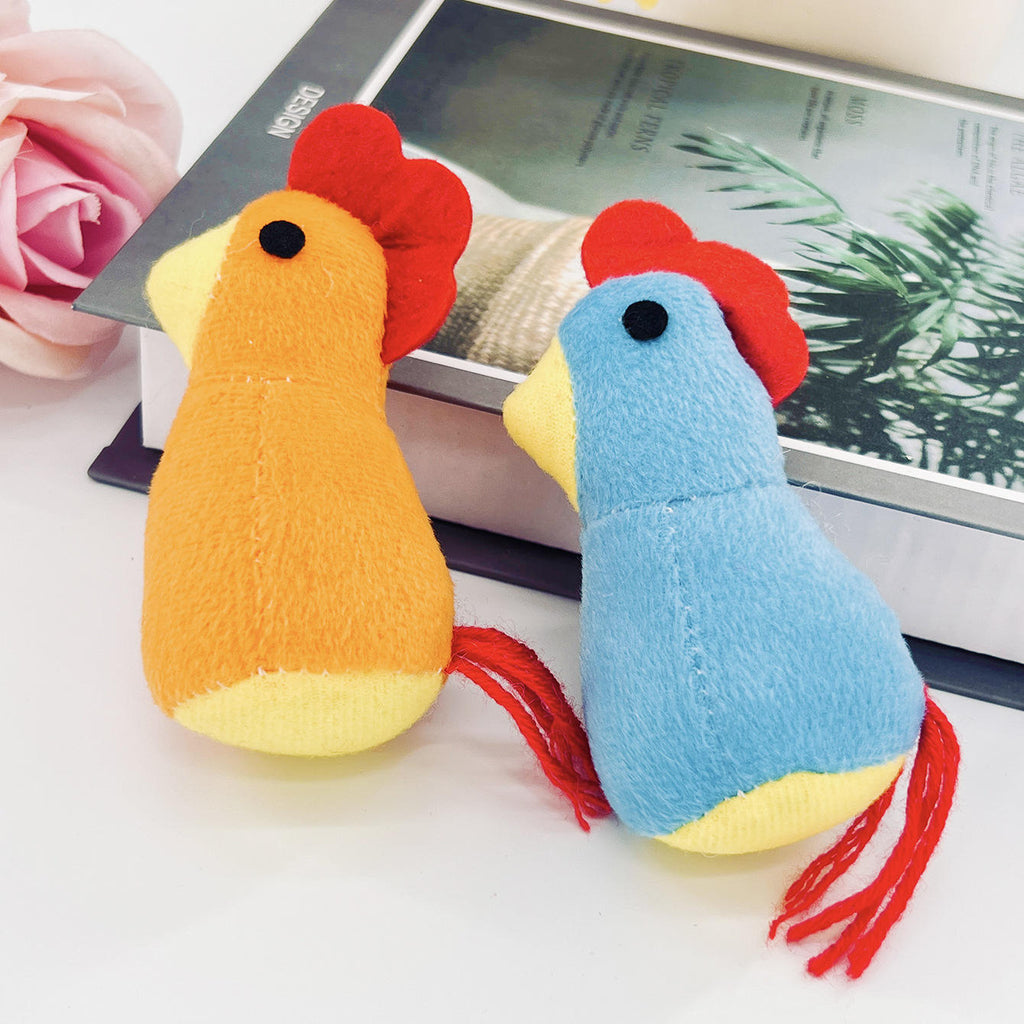 Mini Chick Catnip Plush Cat Toy, Soft Bird-Shaped Interactive Kicker & Chew Play Toy for Indoor Cats, Cute Orange or Blue Design