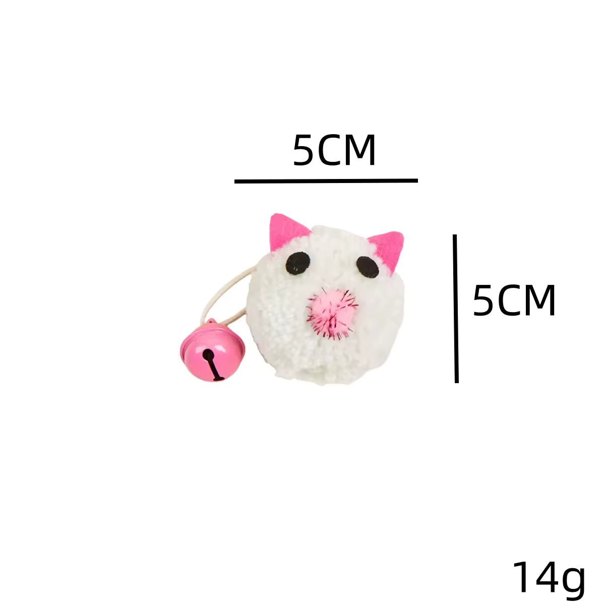 Mini Plush Mouse Cat Teaser Toy with Bell, 5cm Interactive Chase, Batting & Chew Play Toy for Indoor Cats, 4 Colours