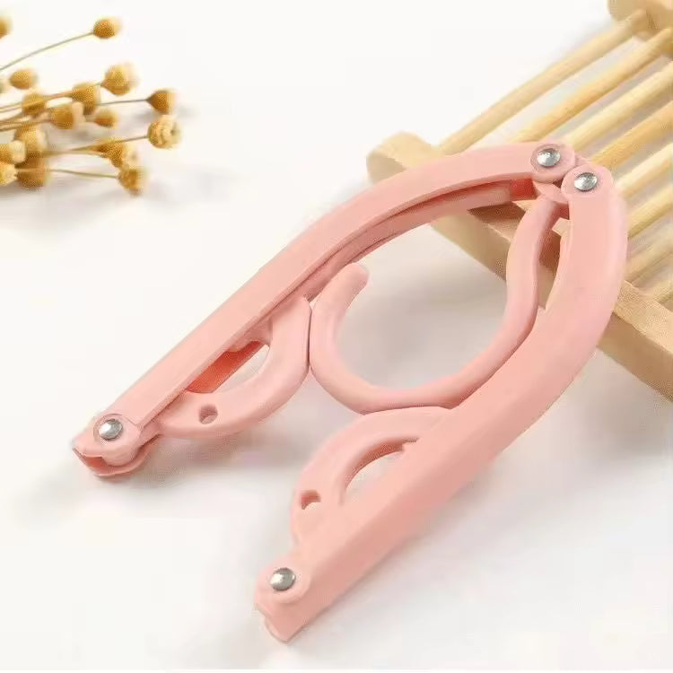 High Quality Plastic Folding Clothes Hangers Mixed Colors Portable Travel and Household Multifunctional Rack for Dryin