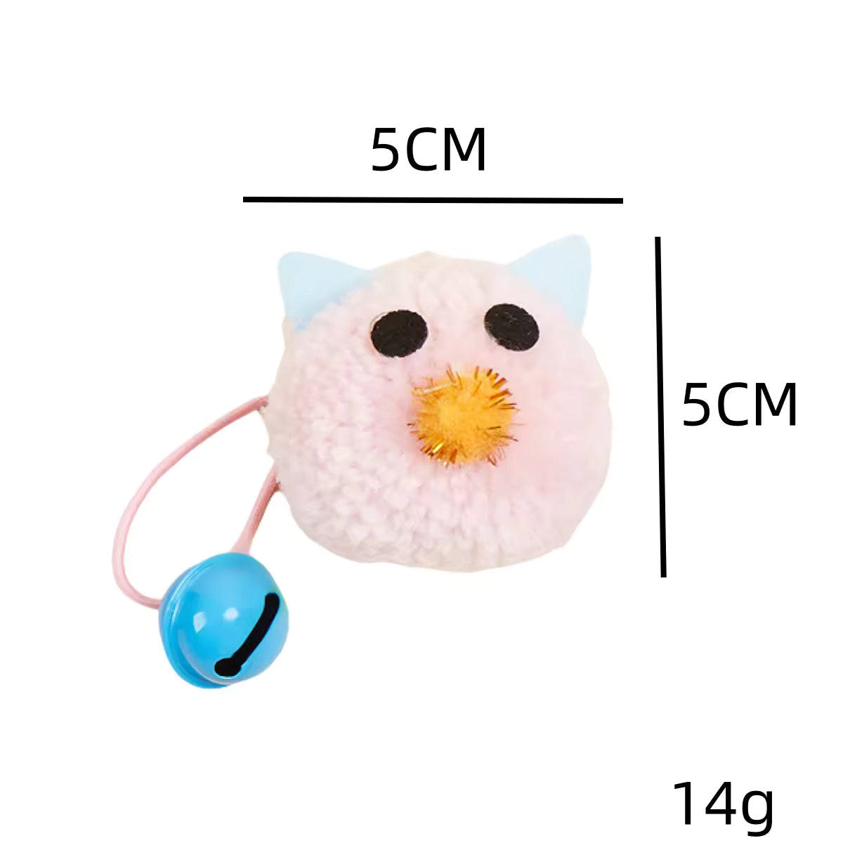 Mini Plush Mouse Cat Teaser Toy with Bell, 5cm Interactive Chase, Batting & Chew Play Toy for Indoor Cats, 4 Colours