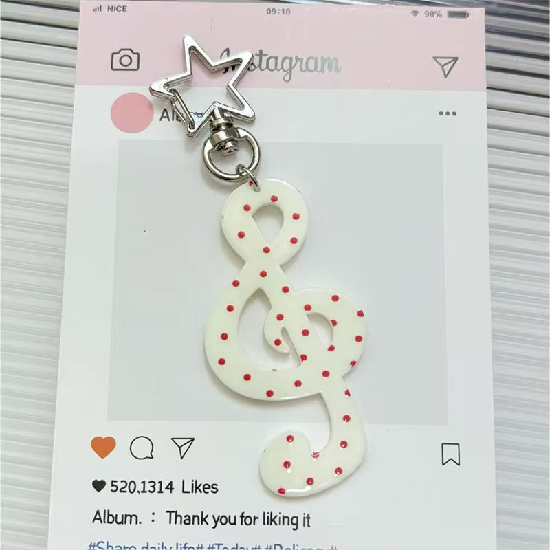 Msiches Custom Wave Dot Striped Musical Note Star Keychain Bag Pendant Accessories Creative Cute Fun Hanging Fashion Lover Gift
