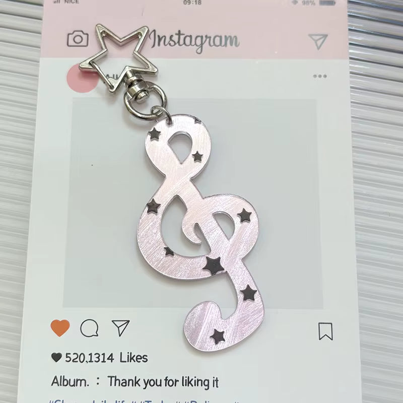 Msiches Custom Wave Dot Striped Musical Note Star Keychain Bag Pendant Accessories Creative Cute Fun Hanging Fashion Lover Gift