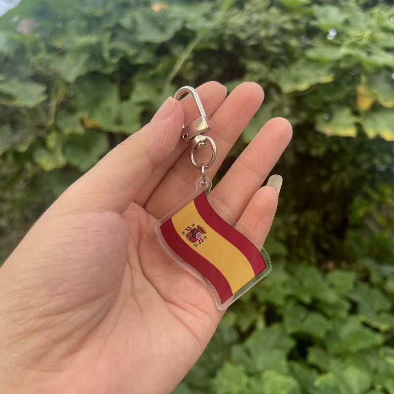 Msiches Support Custom Decorative Pendant Soccer Fans Countries Spain Flag Design Travel Souvenir Gift Acrylic Keychains (Copy) (Copy)
