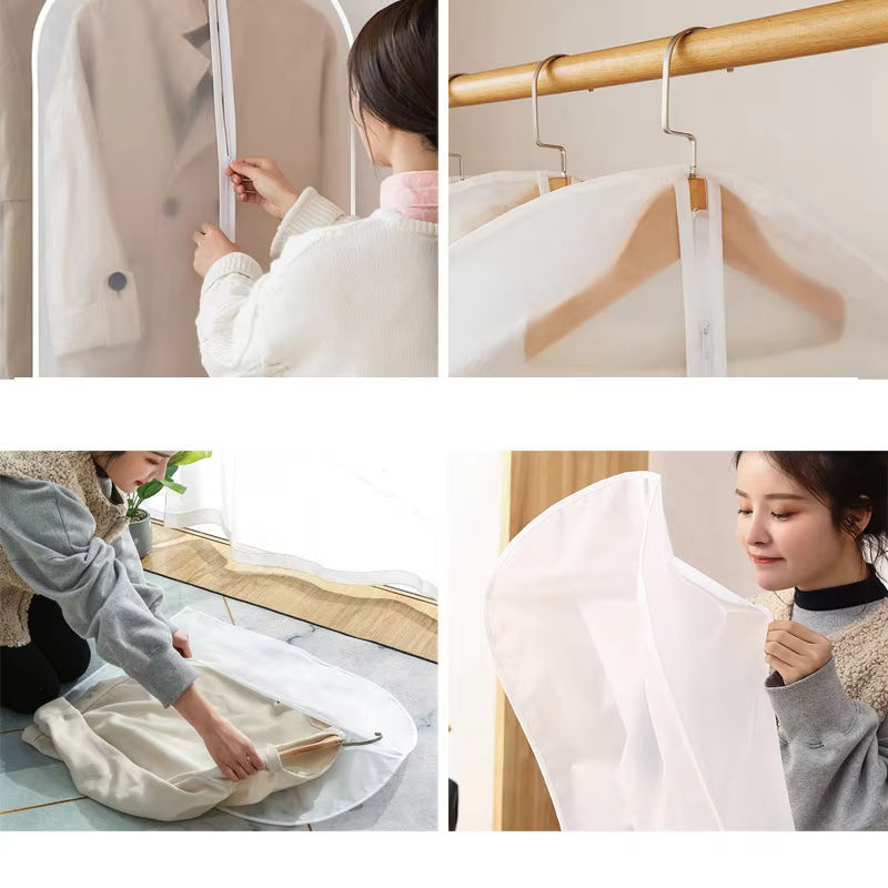 Fully Enclosed Dust Proof Garment Protector Cover Bag Durable Hanging Clothes Storage Zipper for Organizing Protecting Clothes