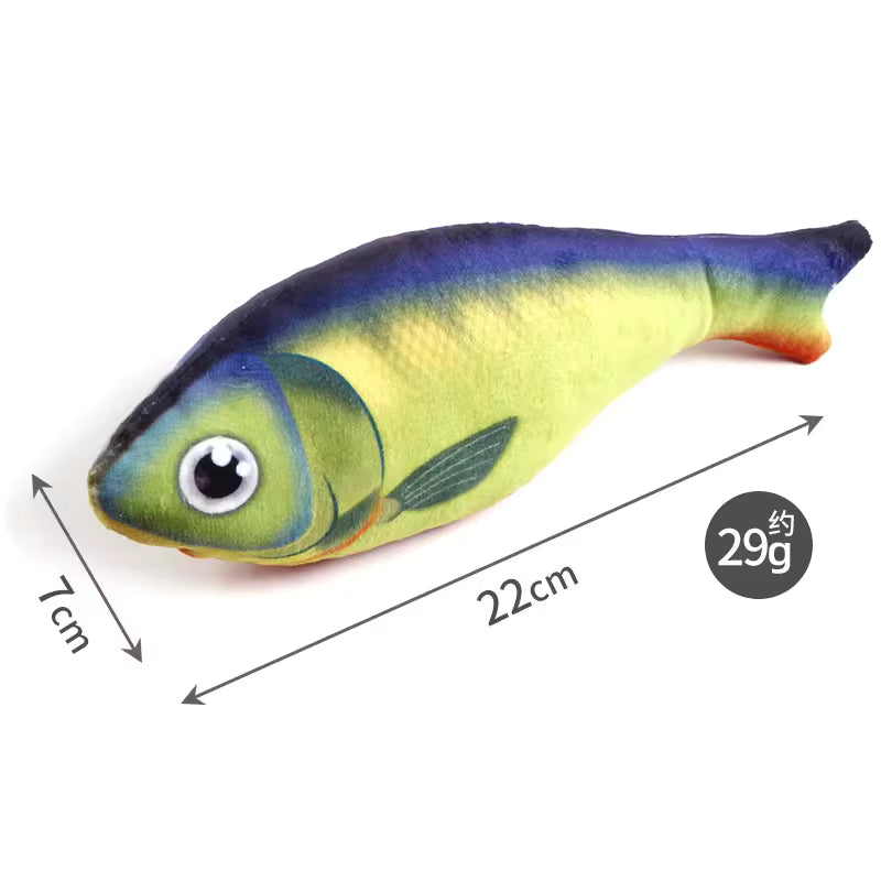 Realistic Fish-Shaped Catnip Plush Cat Toy, Soft Interactive Kicker & Chew Play Toy, Assorted Aquatic Fish Designs for Indoor Cats