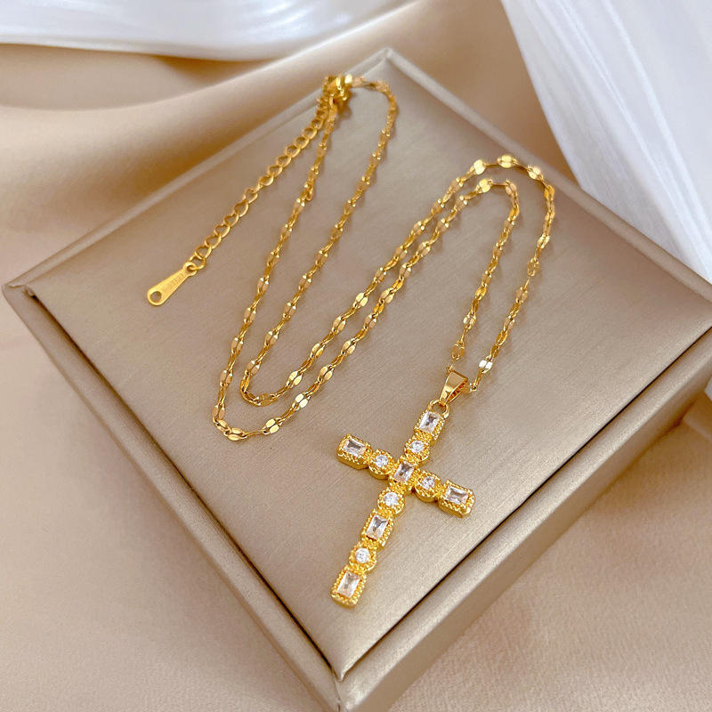Cute Luxury Cross Elegant Necklace – Pendant for Women
