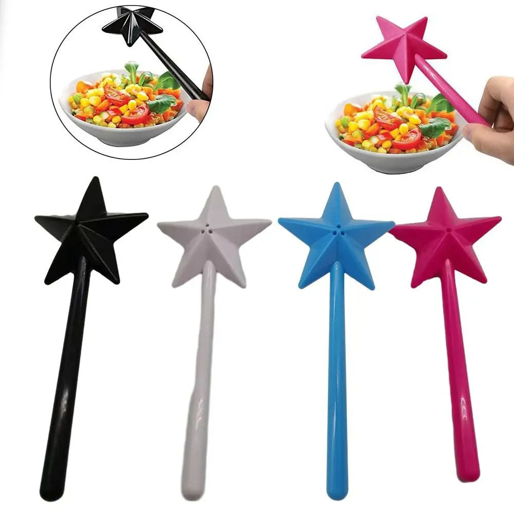 Magical Star Wand Spice Dispenser Set Portable Refillable Salt Pepper Shakers Plastic Seasoning Shakers for Kitchen BBQ Supplies