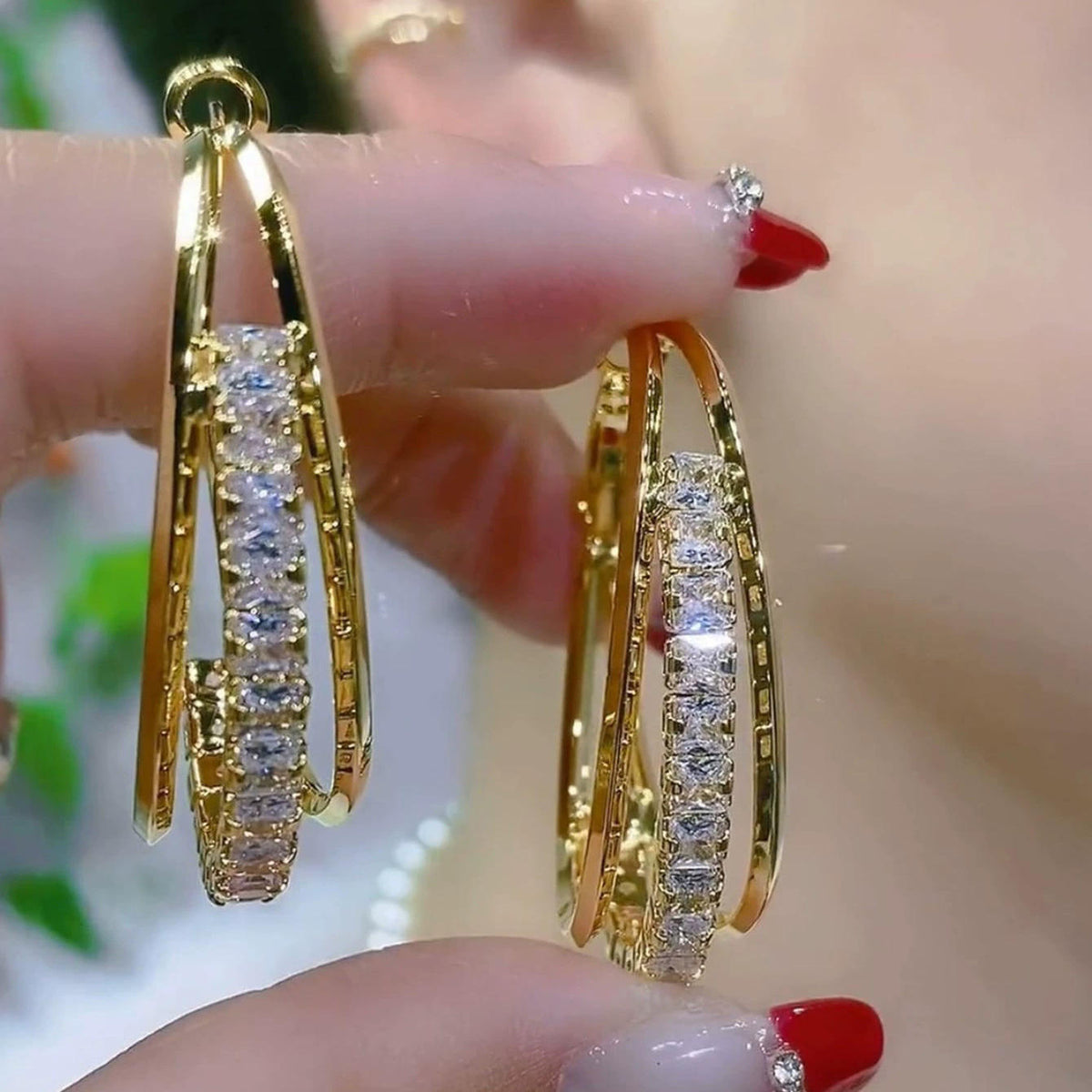 Crystal HOOP Earrings for Women – Dangle Statement Jewellery