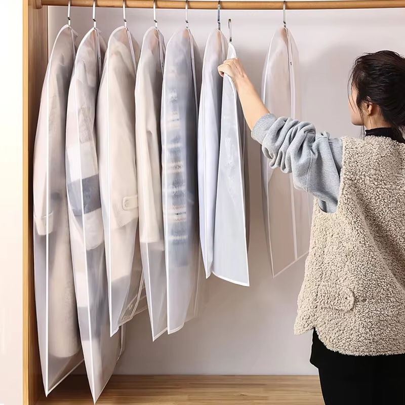 Fully Enclosed Dust Proof Garment Protector Cover Bag Durable Hanging Clothes Storage Zipper for Organizing Protecting Clothes
