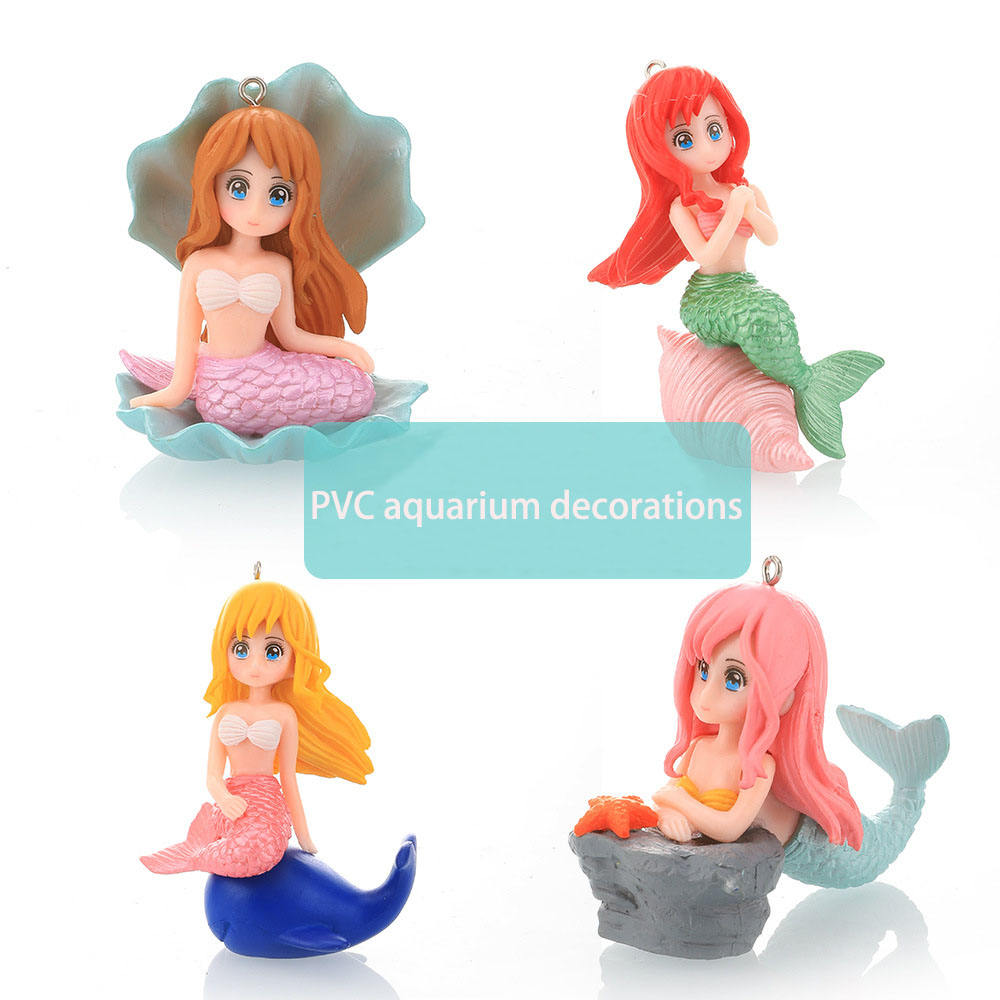 Mini PVC Shellfish Aquarium Ornament, Cute Colourful Micro Landscape Fish Tank Decoration, Small Aquatic Scenery Accessory in 4 Colours