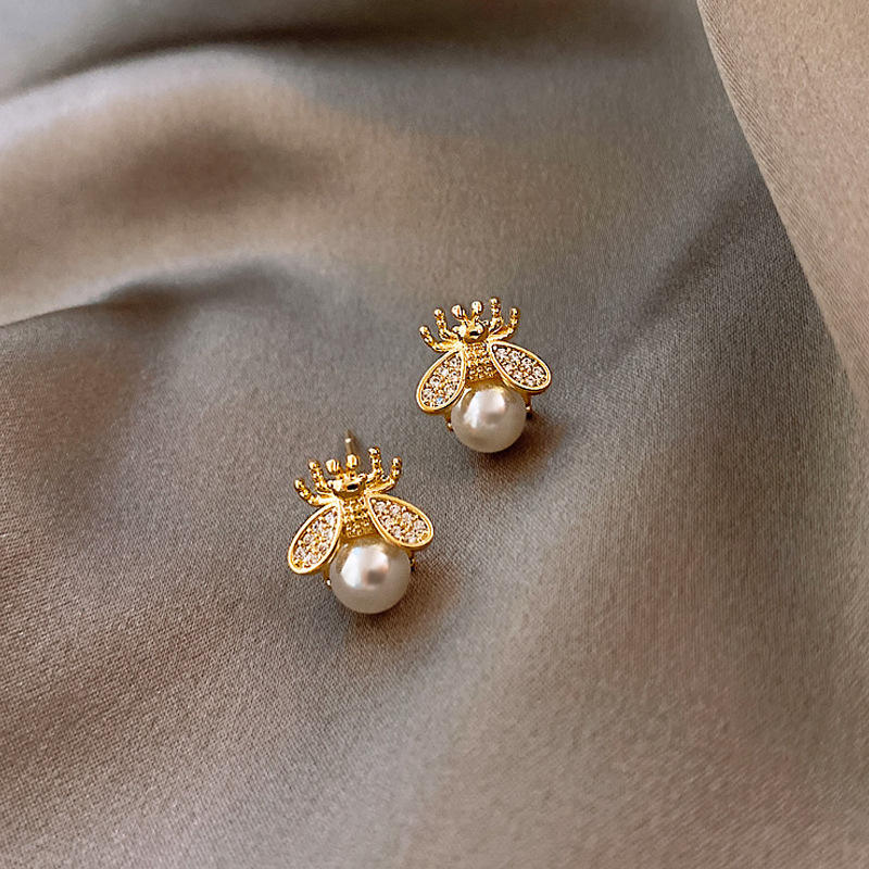 Bee Crystal Stud Earrings for Women –  Statement Jewellery