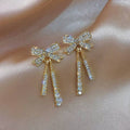 Bow Crystal Drop Earrings for Women – Dangle Statement Jewellery