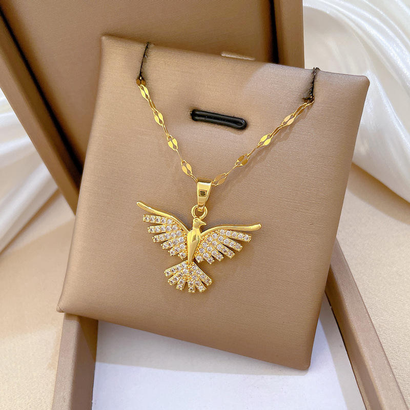 Cute Luxury Golden Phoenix Elegant Necklace – Pendant for Women
