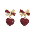Red Heart Drop Earrings for Women – Dangle Statement Jewellery